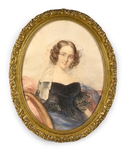 École française du XIXe siècle. Portrait of the young Duchess of Galliera, née Marie...