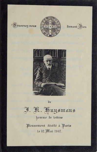 [HUYSMANS, Joris-Karl]. Set of 2 documents relating to the burial of Huysmans:
Original...