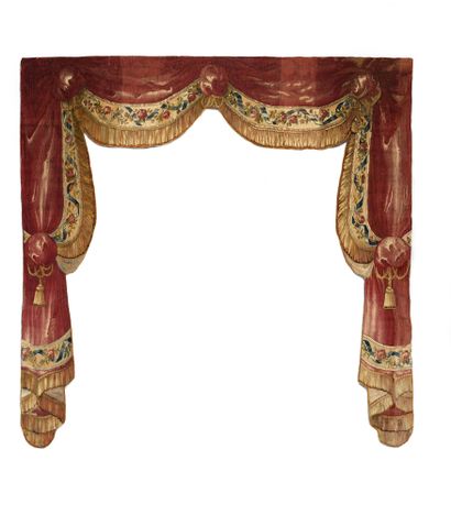 BEAUVAIS Portière en tapisserie fine à décor en trompe l'œil de drapé. (élargies)
XVIIIe...