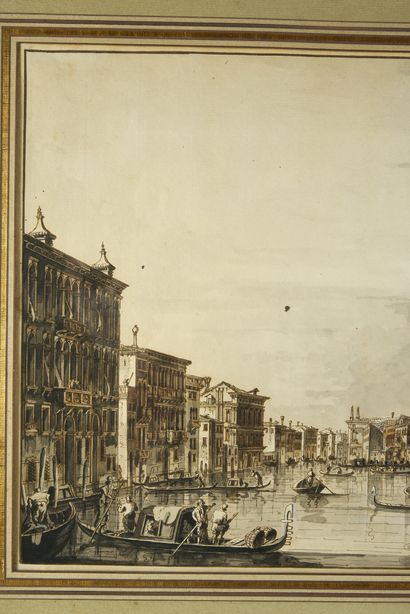 Francecso TIRONI (actif vers 1775-1785) 
Le Grand Canal, avec les palais Bembo et...