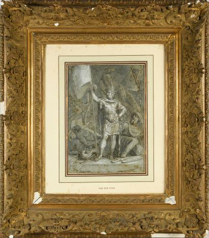 ÉCOLE ITALIENNE de la fin du XVIe siècle 
Alleged allegory of a Greek warrior winner...