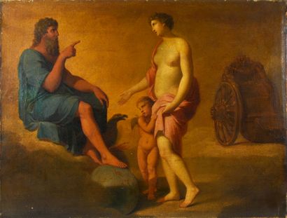 ÉCOLE ROMAINE DU DÉBUT DU XIXE SIÈCLE 
Jupiter enjoining Venus to get rid of her...