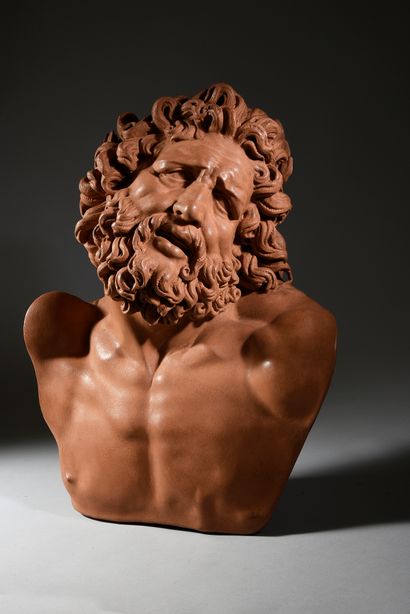 D'après l'Antique 
Bust of the Laocoon.
Bust in repatinated terracotta, after the...