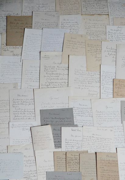 HUYSMANS, Joris-Karl. Very important set of 71 signed autograph letters and cards,...