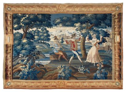 null Panneau de fine tapisserie des ateliers de Mortlake. ( Angleterre) fin XVIIe...