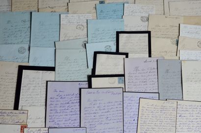 ZOLA, Alexandrine. Important ensemble de 41 lettres et cartes autographes signées...