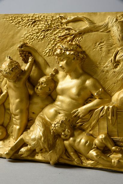 Joseph Charles MARIN (1749 - 1834). attribué à. 
Bas relief en bronze très finement...