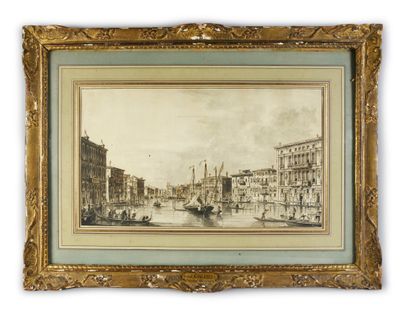 Francecso TIRONI (actif vers 1775-1785) 
Le Grand Canal, avec les palais Bembo et...