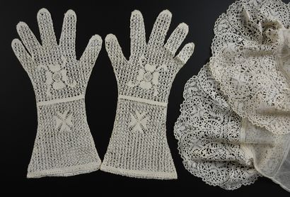 null Etole, manchettes et gants, Malte, fuseaux, fin du XIXe début du XXe siècle....