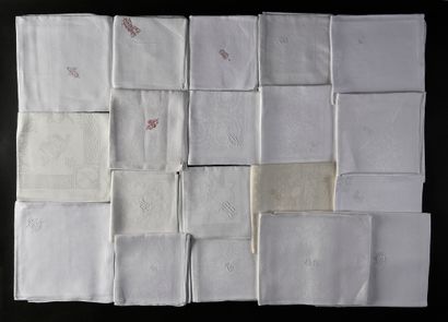 Damask napkins, 19th and early 20th century.
Twenty...