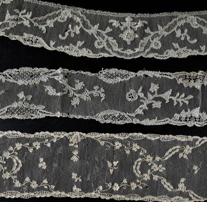 null Accessoires du costume féminin en dentelle à l'aiguille, Alençon, vers 1760-80.
A...