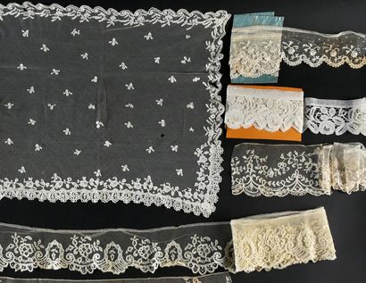 null Brussels lace borders, Belgium, 2nd half of the 19th century.
Five borders in...