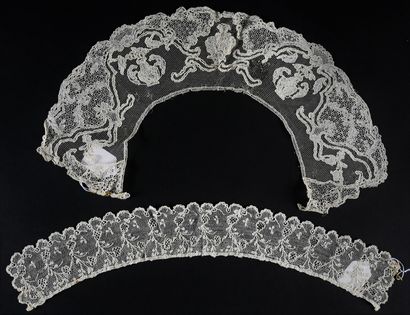 null Quille et bordure en dentelle d'Alençon, aiguille, vers 1750-70.
Une longue...