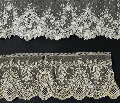 null Four borders in Alençon lace, needlework, 3rd quarter of the 19th century.
A...