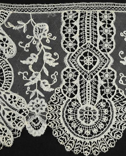 null Lace borders, English appliqué and bobbins, end of the 19th century.
Borders...