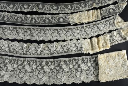 null Large needlepoint lace border, Belgium, end of the 19th century.
Large and long...