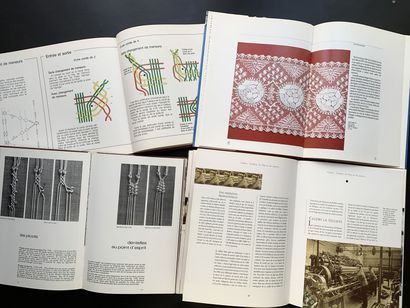 null Four books in French on lace.
Two books on lace techniques "Dentelle au fuseau...