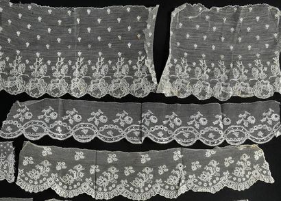 null Twenty borders and documents in Malines lace, spindles, 2nd half of the 19th...