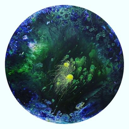 Wenyu Zhu Origin of Life Acrylic sour canvas diameter 80 cm