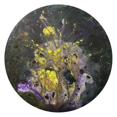 Wenyu Zhu Anthropogenesis Acrylic on canvas diameter 80 cm