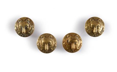 null Set of 4 buttons for the crew of Karl de Puységur, who hunted from 1840 to 1873...
