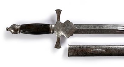 null Imperial Forestry School dagger, horn fuse, pommel decorated with an oak leaf,...