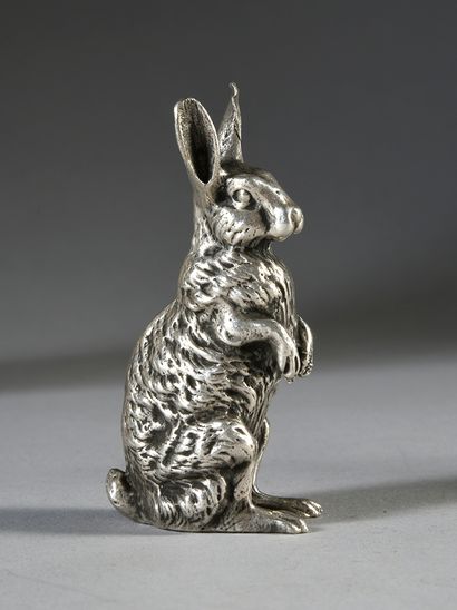Standing hare in 925 Sterling Silver. Minerva...