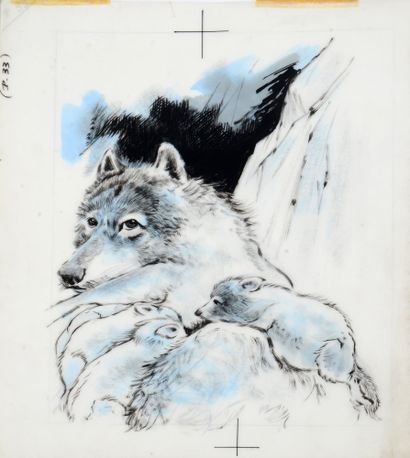 PARENT, Maurice (1920-2002) LE ROI DES LOUPS.
Un ensemble de 32 illustrations animalières...