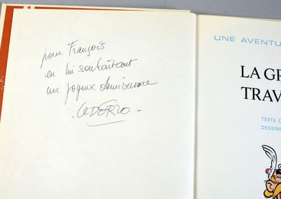 UDERZO ASTERIX. LA GRANDE TRAVERSÉE. First edition with three lines of dedications...