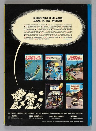 FRANQUIN 4 aventures de Spirou et Fantasio. Edition au dos rond bleu de 1972 enrichie...