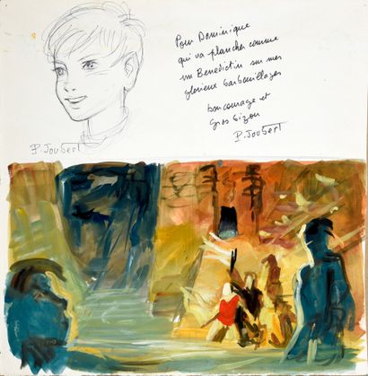 JOUBERT, Pierre (1910-2002) Maquette de la couverture pour l'album Littaye 4, enrichie...