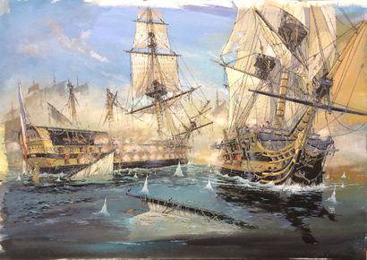 DELITTE, JEAN-YVES (1963) Official Painter of the Navy, Member of the Academy of...