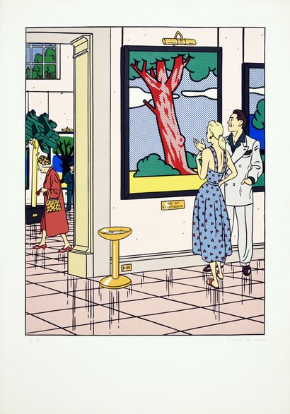 FLOC'H Homage to Roy Lichtenstein. Silkscreen print, limited edition, marked E.A.,...