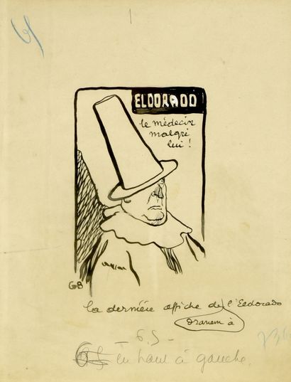 BOFA, Gus (1883-1968) Eldorado, le médecin malgré lui!
Encre de Chine sur papier....