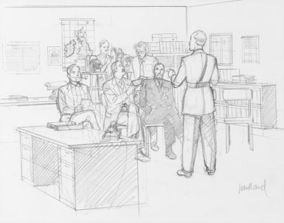 JUILLARD, ANDRE (1948) Pencilled Blake and Mortimer. Pencil on paper. With indications...