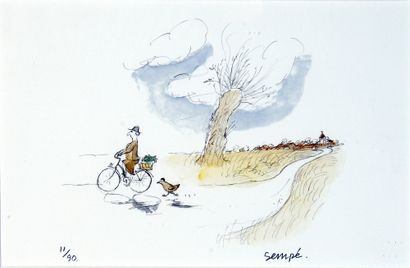 SEMPE Lithograph The Bike.
Framed.
Signed in pencil and numbered 11/90.
Dimensions...