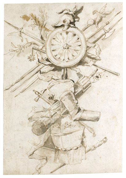 Francesco GUARDI (1712-1793) 
Trophées aux attributs militaires



Plume et encre...