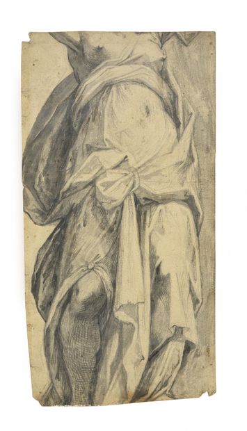 Ecole Italienne du XVIIIe siècle 


Étude de drapés pour une figure féminine,



Plume...