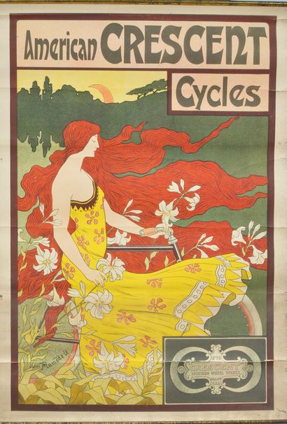 Frédrick Winthrop Ramsdell (1865-1915). Poster of the cycles. "American Crescent"...