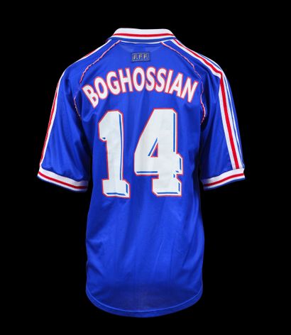 null Alain Boghossian. French team jersey n°14 worn against Brazil during the 1998...