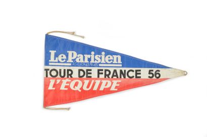 null Official car pennant of the 1956 Tour de France won by Roger Walkowiak in front...