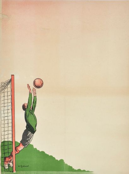 null Poster before the letter. "Goalkeeper". Signed André Galland (1886-1965). Dim....
