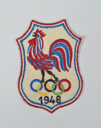 null Embroidered cockerel of the French delegation to the Summer Olympic Games. Dim....