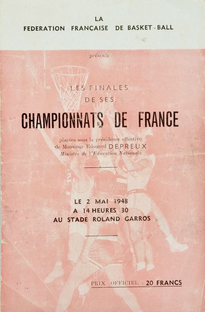 null Set of 5 programs of various competitions including the final of the French...