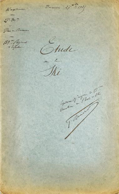 null Rare set of documents on the origin of skiing in France by Captain Bernard of...