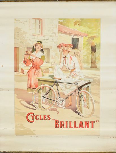 Maurice Marodon (XIXè-XXè). Affiche des cycles «Brillant». Imprimerie Paul Dupont-Paris....