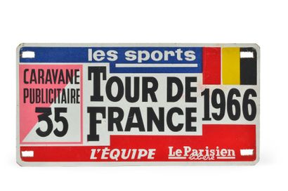 null Set of 2 vehicle plates of the advertising caravan on the Tour de France 1965....