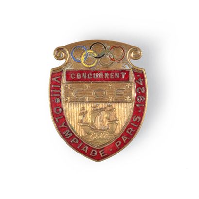 null Competitor badge. Enamelled bronze.
Athlete number 7554. Dim. 42x34 mm.