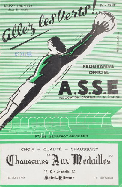 null Set of 2 official programs. "Allez les verts" against Toulouse and Valenciennes...