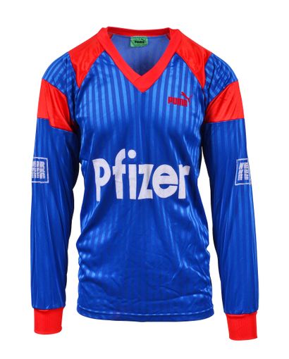 null Jersey n°16 of Stade Rennais worn during the 1991-1992 season of the French...